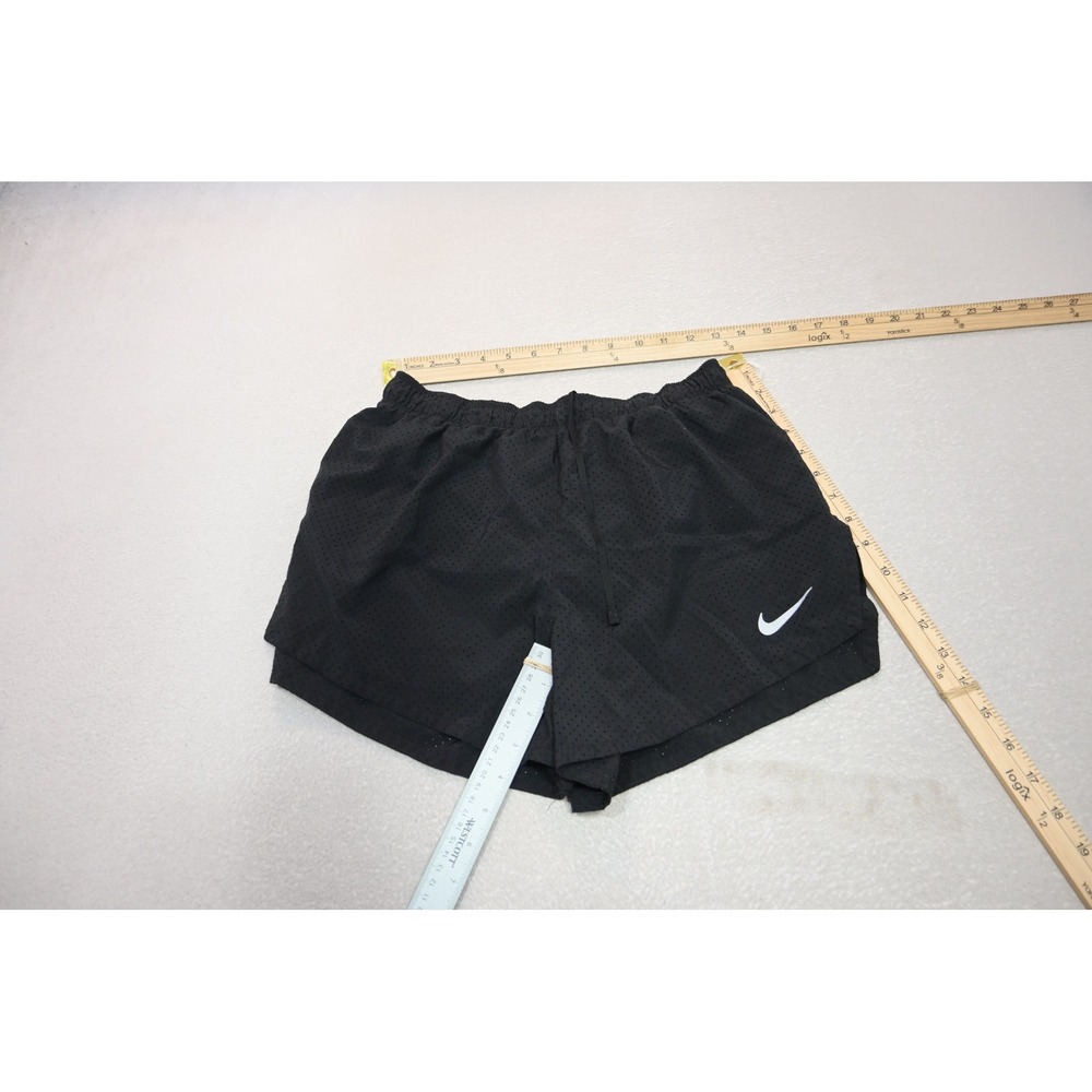 Nike Running Shorts Womens Medium Black Perforated Lined Dri-FIT Mesh Excellent